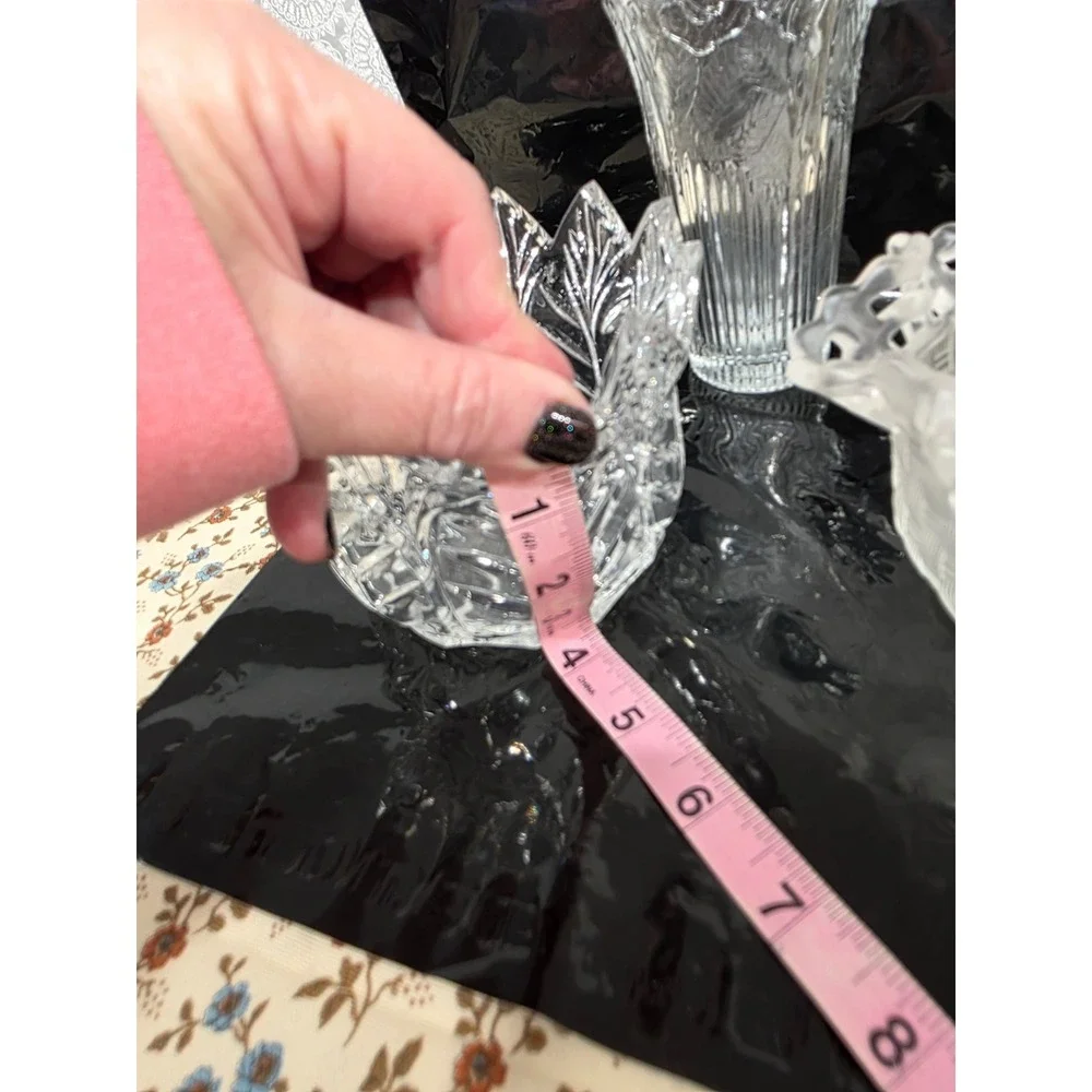 Crystal Clear Glass Vases and Bowls Set Home‎ Decor Floral Arrangement lot of 3